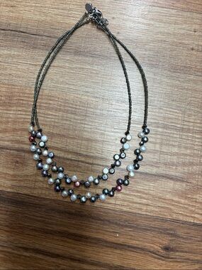 Multicolor Pearl Three-Strand Necklace - Women Jewelry